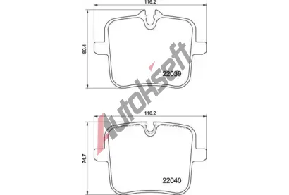 BREMBO Sada brzdovch destiek BRE P06109, P 06 109