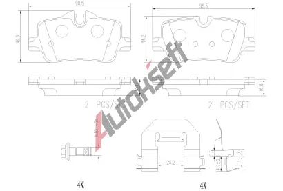 BREMBO Sada brzdovch destiek XTRA LINE - Ceramic BRE P06113NX, P06113NX