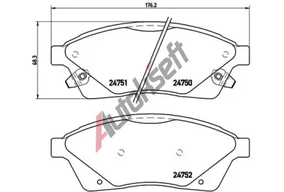 BREMBO Sada brzdovch destiek BRE P09010, P 09 010
