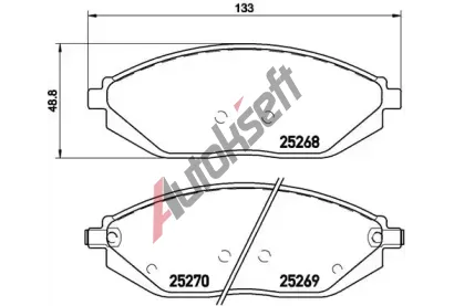 BREMBO Sada brzdovch destiek BRE P10054, P 10 054