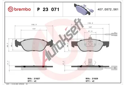 BREMBO Sada brzdovch destiek - kotouov brzda BRE P23071, P 23 071