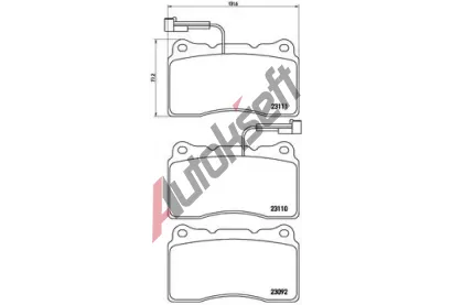 BREMBO Sada brzdovch destiek - kotouov brzda BRE P23078, P 23 078