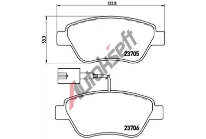 BREMBO Sada brzdovch destiek - kotouov brzda BRE P23085, P 23 085