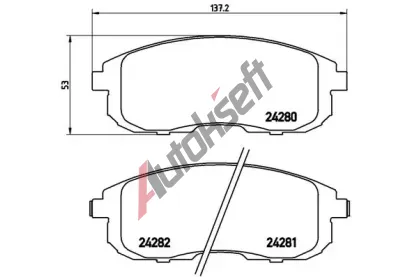 BREMBO Sada brzdovch destiek - kotouov brzda BRE P23126, P 23 126