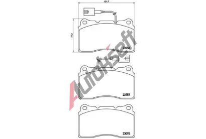 BREMBO Sada brzdovch destiek BRE P23134, P 23 134