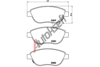 BREMBO Sada brzdovch destiek BRE P23153, P 23 153