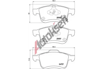 BREMBO Sada brzdovch destiek BRE P23155, P 23 155