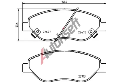 BREMBO Sada brzdovch destiek BRE P23178, BRE P 23 178