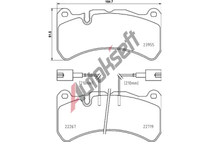 BREMBO Sada brzdovch destiek BRE P 23 186, BRE P23186