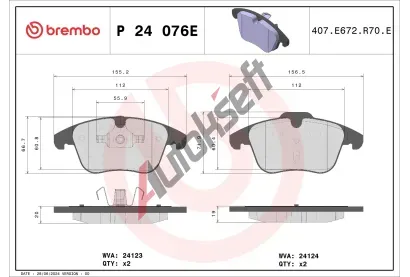 BREMBO Sada brzdov�ch desti�ek BEYOND LINE - EV BRE P24076E, P 24 076E