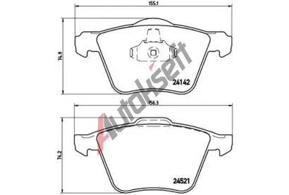 BREMBO Sada brzdovch destiek - kotouov brzda BRE P24077, P 24 077