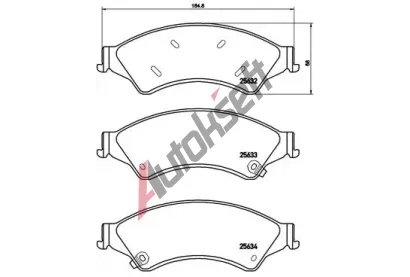 BREMBO Sada brzdovch destiek BRE P24153, P 24 153