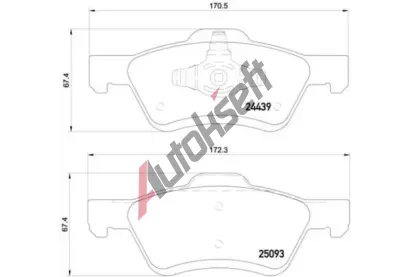 BREMBO Sada brzdovch destiek BRE P24159, P 24 159