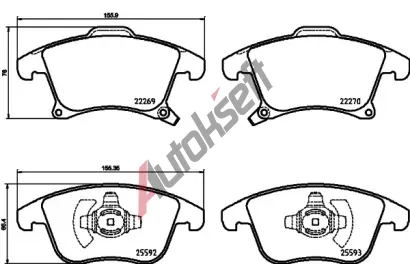 BREMBO Sada brzdovch destiek DIRECTIONAL BRAKE PADS BRE P 24 173, BRE P24173