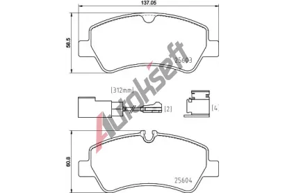 BREMBO Sada brzdovch destiek BRE P 24 187, BRE P24187