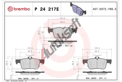 BREMBO Sada brzdov�ch desti�ek BEYOND LINE - EV BRE P24217E, P 24 217E