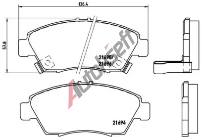 BREMBO Sada brzdovch destiek - kotouov brzda BRE P28023, P 28 023