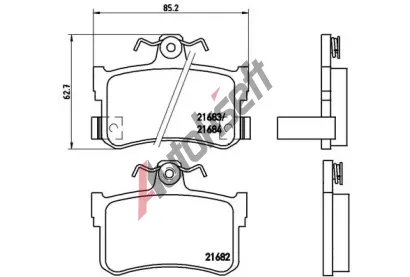BREMBO Sada brzdovch destiek BRE P28027, P 28 027