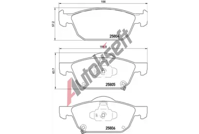 BREMBO Sada brzdovch destiek BRE P 28 076, BRE P28076