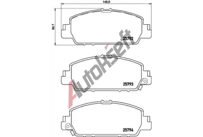 BREMBO Sada brzdovch destiek BRE P 28 077, BRE P28077