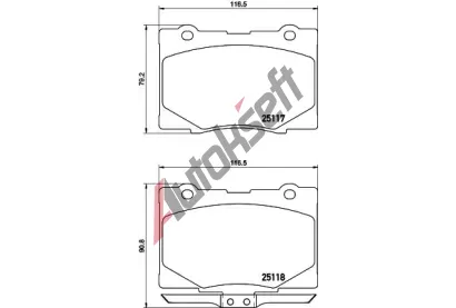 BREMBO Sada brzdovch destiek BRE P 28 079, BRE P28079