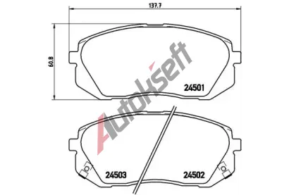 BREMBO Sada brzdovch destiek - kotouov brzda BRE P30039, P 30 039