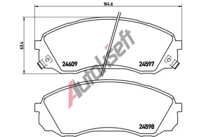 BREMBO Sada brzdovch destiek - kotouov brzda BRE P30041, P 30 041