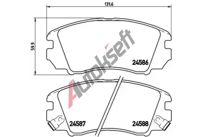 BREMBO Sada brzdovch destiek - kotouov brzda BRE P30043, P 30 043