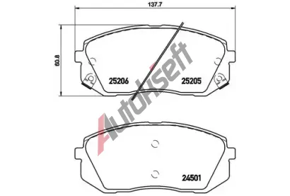 BREMBO Sada brzdovch destiek BRE P30056, P 30 056