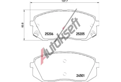 BREMBO Sada brzdovch destiek BRE P30093, BRE P 30 093