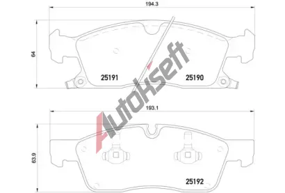 BREMBO Sada brzdovch destiek BRE P37017, P 37 017