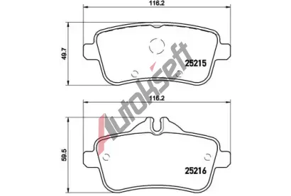 BREMBO Sada brzdovch destiek BRE P50101, P 50 101