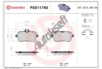 BREMBO Sada brzdových destiček XTRA LINE - Ceramic BRE P50117NX, P50117NX BREMBO Sada brzdových destiček XTRA LINE - Ceramic BRE P50117NX, P50117NX