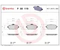 BREMBO Sada brzdovch destiek DIRECTIONAL BRAKE PADS ‐ BRE P50119