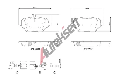 BREMBO Sada brzdovch destiek BRE P50162, P 50 162