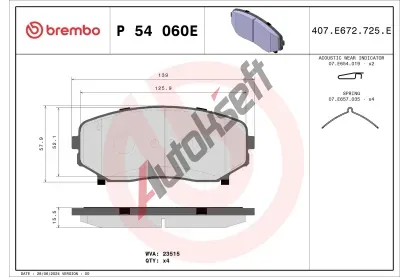 BREMBO Sada brzdových destiček BEYOND LINE - EV BRE P54060E, P 54 060E BREMBO Sada brzdových destiček BEYOND LINE - EV BRE P54060E, P 54 060E