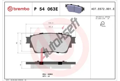BREMBO Sada brzdov�ch desti�ek BEYOND LINE - EV BRE P54063E, P 54 063E