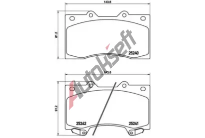 BREMBO Sada brzdových destiček BRE P56081, P 56 081 BREMBO Sada brzdových destiček BRE P56081, P 56 081