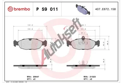 BREMBO Sada brzdovch destiek - kotouov brzda BRE P59011, P 59 011