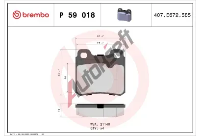 BREMBO Sada brzdovch destiek - kotouov brzda BRE P59018, P 59 018