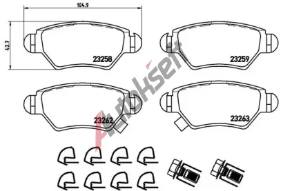 BREMBO Sada brzdovch destiek - kotouov brzda BRE P59031, P 59 031