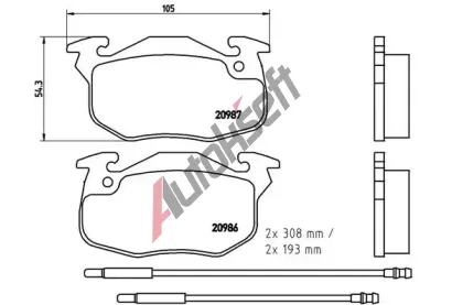 BREMBO Sada brzdovch destiek - kotouov brzda BRE P61044, P 61 044