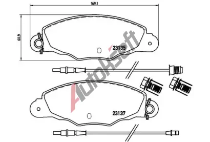 BREMBO Sada brzdovch destiek - kotouov brzda BRE P61061, P 61 061