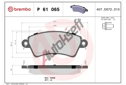 BREMBO Sada brzdovch destiek - kotouov brzda BRE P61065, P 61 065