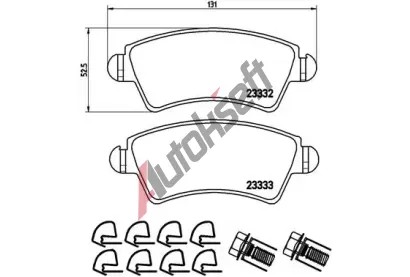 BREMBO Sada brzdovch destiek - kotouov brzda BRE P61067, P 61 067