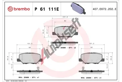 BREMBO Sada brzdov�ch desti�ek BEYOND LINE - EV BRE P61111E, P 61 111E