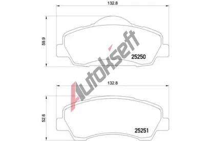 BREMBO Sada brzdovch destiek BRE P61113, P 61 113