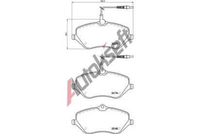 BREMBO Sada brzdovch destiek BRE P61119, P 61 119