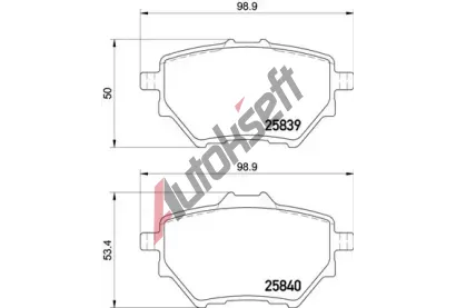 BREMBO Sada brzdovch destiek BRE P61122, P 61 122