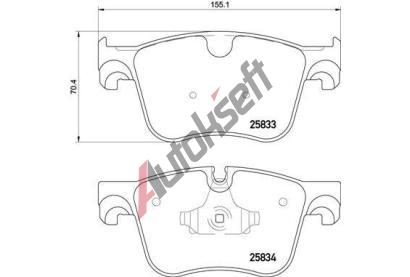 BREMBO Sada brzdovch destiek BRE P61123, P 61 123
